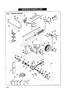 Cutting Equipment Diagram and Parts List for HE261 000001 AND UP RedMax Edger