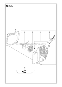 Starter Diagram and Parts List for GZ7100  RedMax Chainsaw