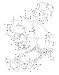 Engine Mounting, Guards And Muffler Diagram and Parts List for CZT60X  RedMax Lawn Tractor