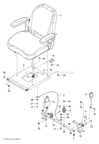 Seat Diagram and Parts List for RZT48X (967671001-00)(2019-02) RedMax Lawn Tractor