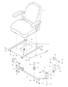 Seat Diagram and Parts List for RZT54X (96767110200)(2019-12) RedMax Lawn Tractor