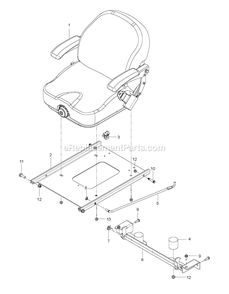 Seat Diagram and Parts List for CZT48X (967671601-00)(2017-09) RedMax Lawn Tractor