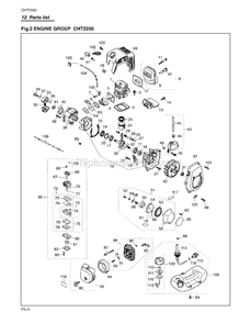 Engine Diagram and Parts List for CHT2250 90100101 AND UP RedMax Hedge Trimmer