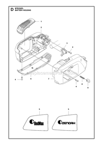 Housing Diagram and Parts List for BTR250PL  RedMax Edger