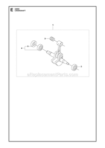 Crankshaft Diagram and Parts List for G9000  RedMax Chainsaw