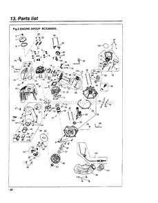 Engine Diagram and Parts List for BCX2600DL 000001 AND UP RedMax Edger