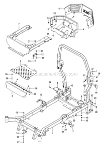 Frame Diagram and Parts List for CZT60L (967943701-00)(2018-09) RedMax Lawn Tractor