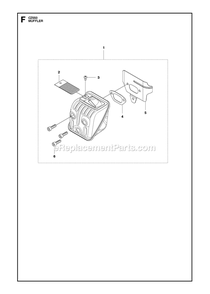 Muffler Diagram and Parts List for GZ550  RedMax Chainsaw