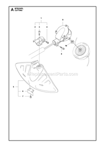 Cutting Equipment Diagram and Parts List for BTR250PL  RedMax Edger