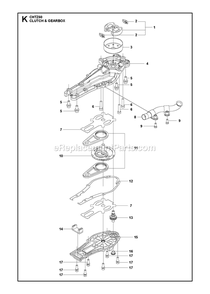 Gear Housing Diagram and Parts List for CHTZ60  RedMax Hedge Trimmer