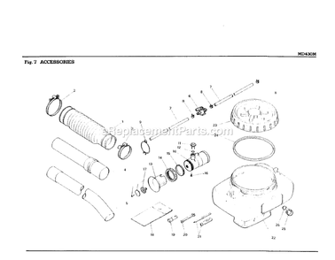Accessories Diagram and Parts List for MD430M  RedMax Leaf Blower / Vacuum