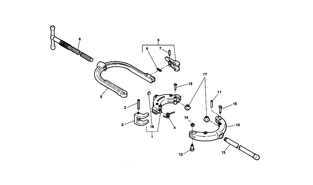 Fig-0 Diagram and Parts List for 424I  Ridgid Pipe Tools