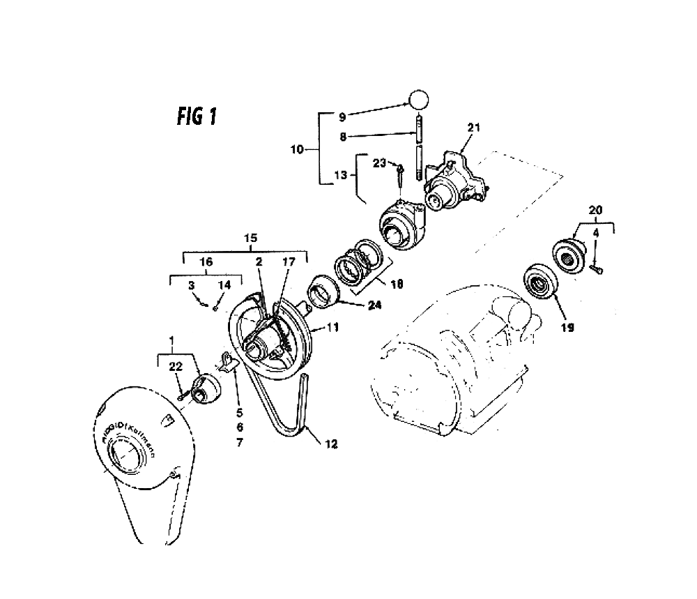 Fig-0 Diagram and Parts List for K-75  Ridgid Drain Cleaner