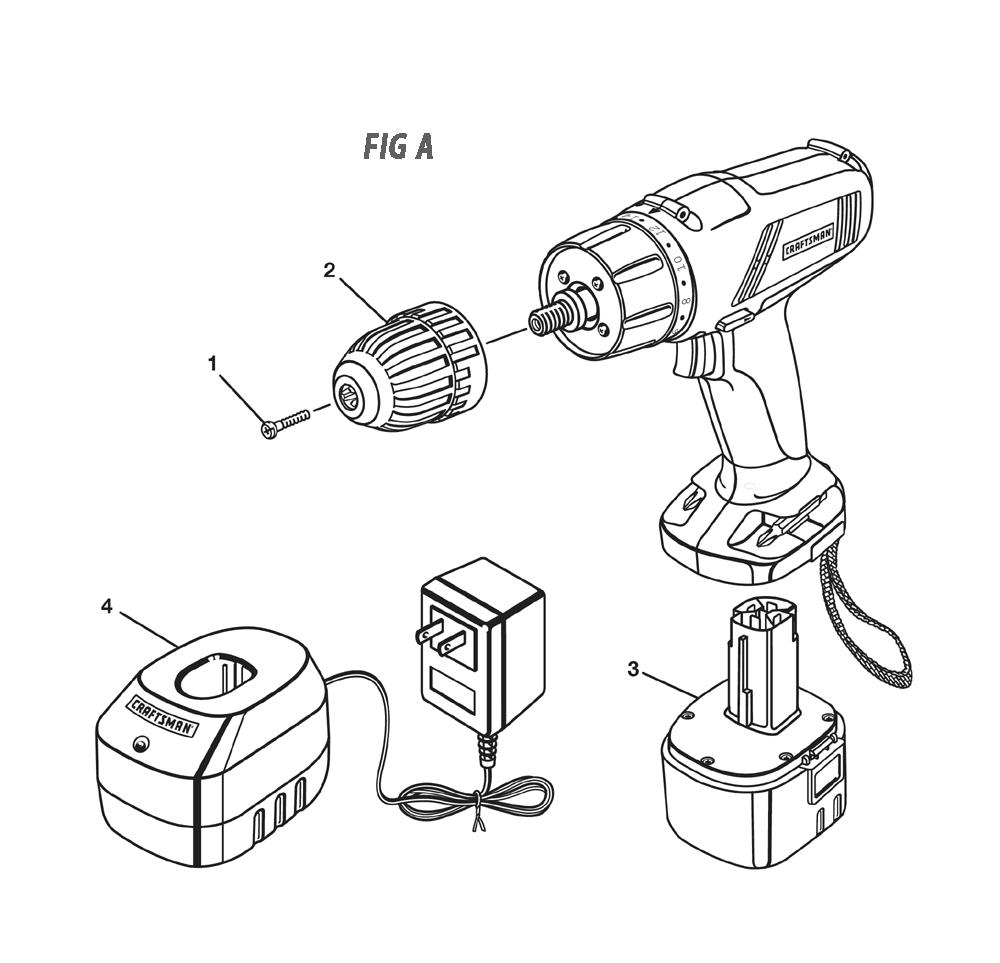 Fig-0 Diagram and Parts List for 973225350  Ridgid Cordless Drill