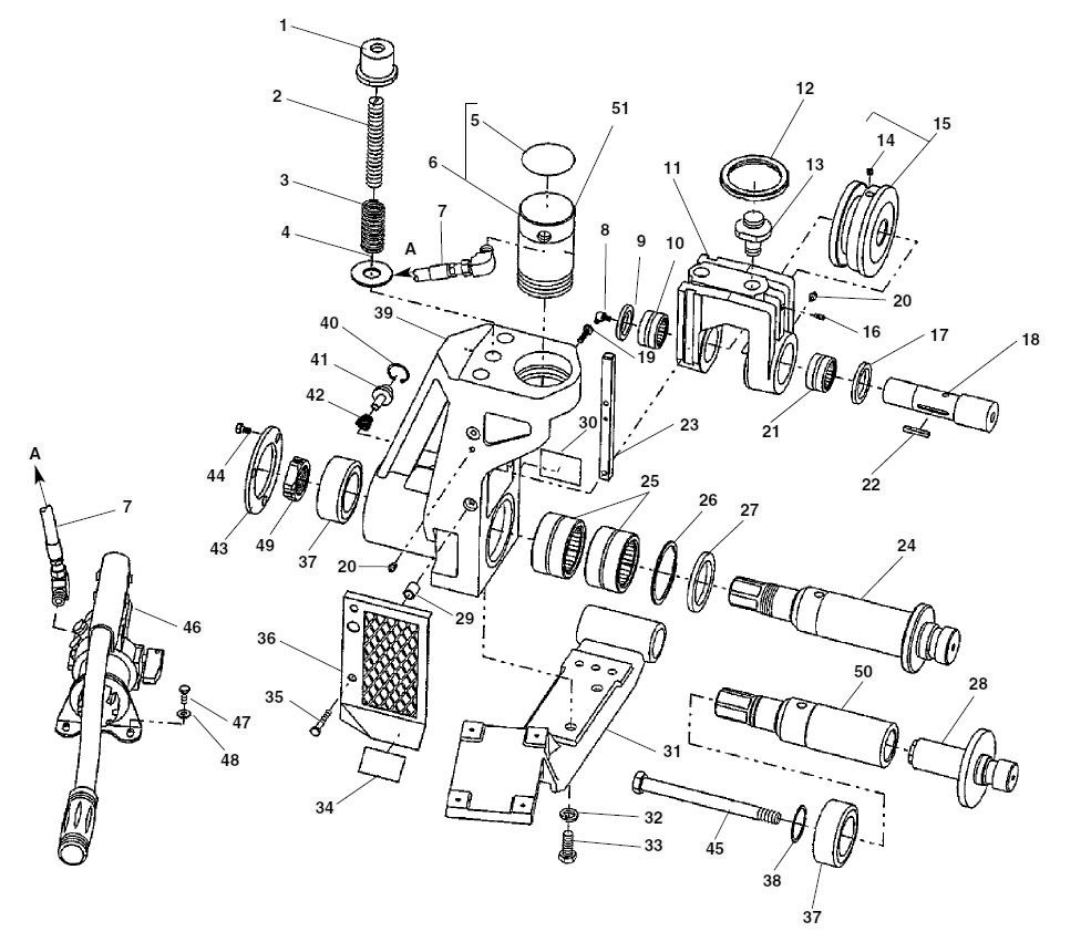 Complete Assembly Diagram and Parts List for 918-1 48297 Ridgid Pipe Tools