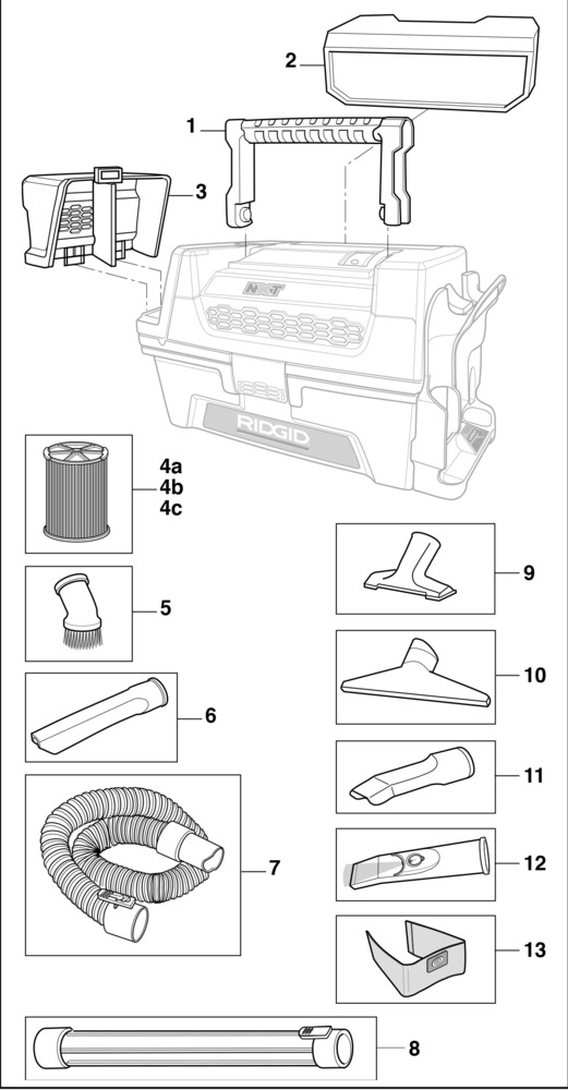 Hd0318 Parts.Jpg Diagram and Parts List for AM2265  Ridgid Industrial Fan / Circulator