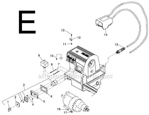 Page E Diagram and Parts List for 1233  Ridgid Pipe Tools