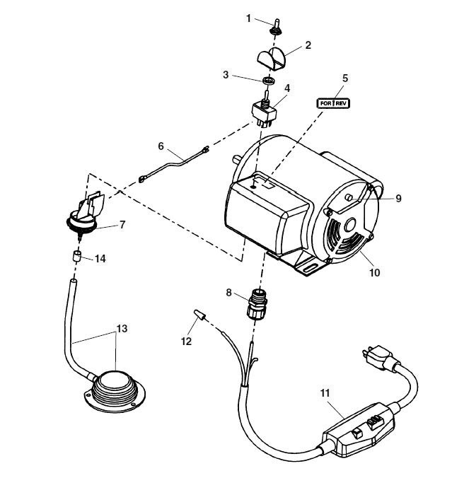 120v 60 Hz Motor Diagram and Parts List for K-750 SE 46872 Ridgid Drain Cleaner