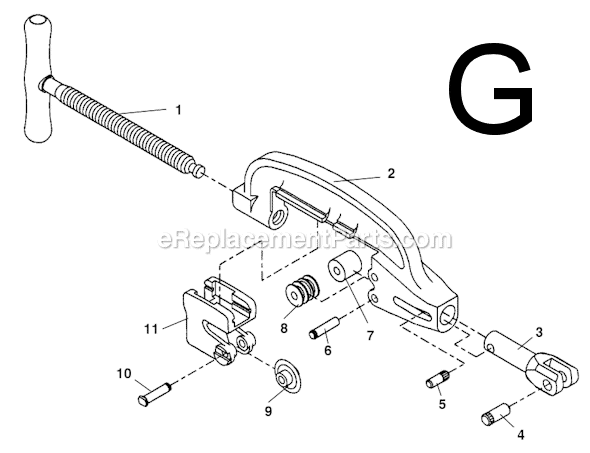 Page G Diagram and Parts List for 1822-I  Ridgid Pipe Tools