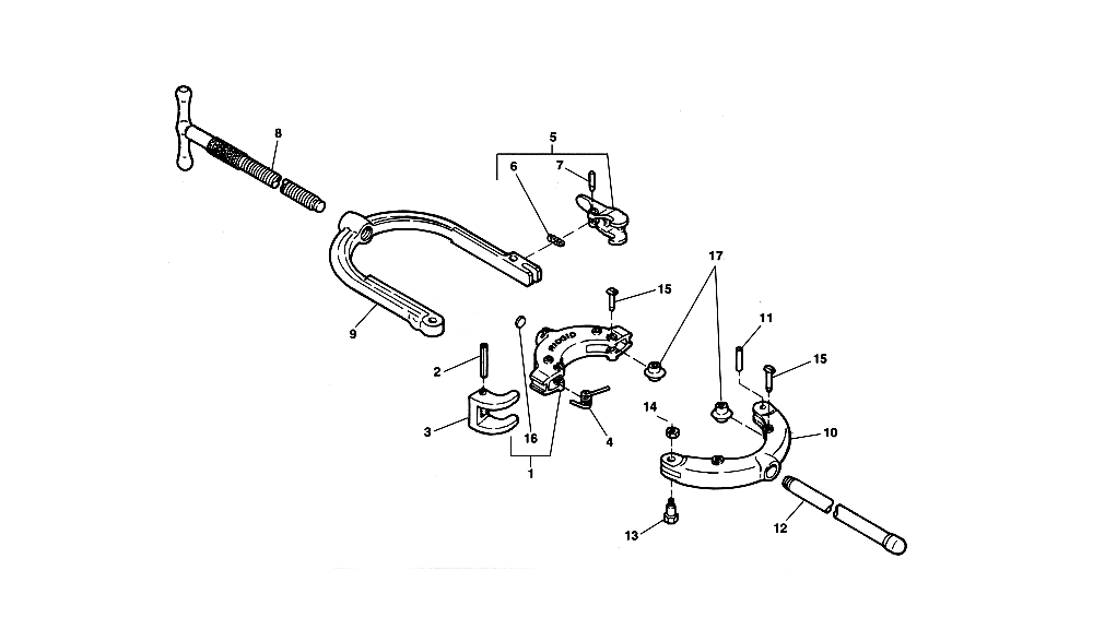 Fig-0 Diagram and Parts List for 466C  Ridgid Pipe Tools