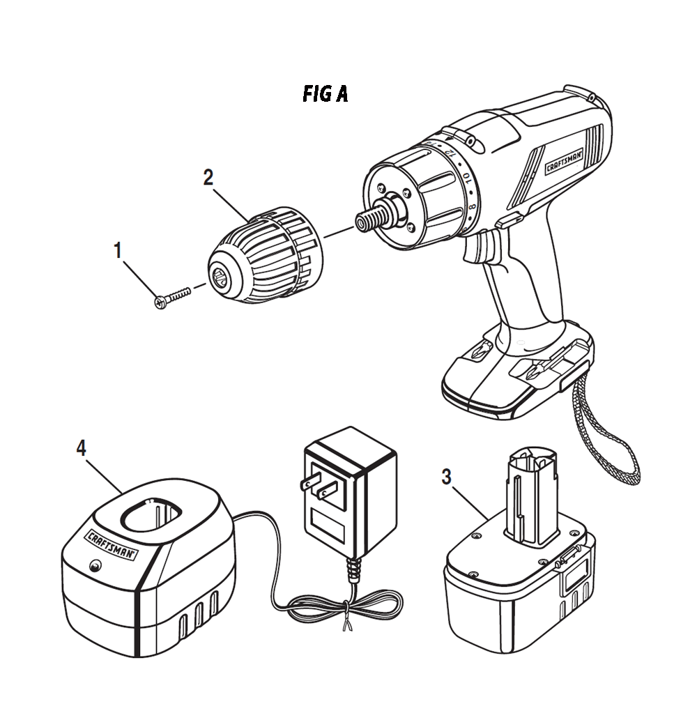 Fig-0 Diagram and Parts List for 97311413  Ridgid Cordless Drill