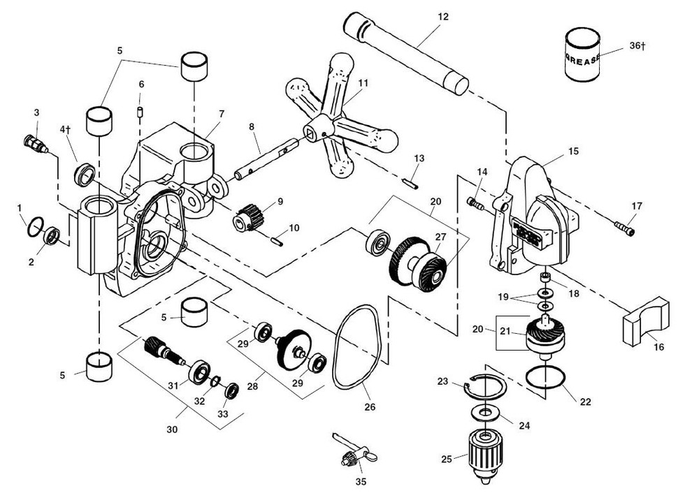 Transmission Diagram and Parts List for HC-300-J 76792 Ridgid Pipe Tools