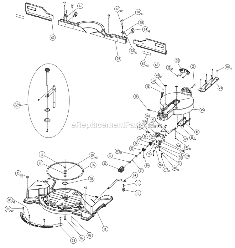 Page B Diagram and Parts List for R4231  Ridgid Miter Saw