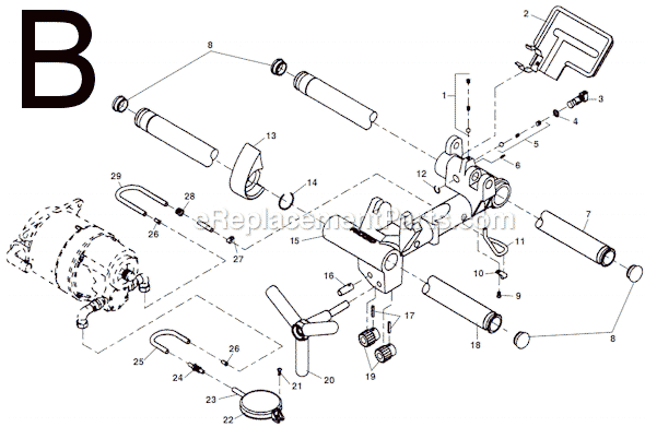 Page B Diagram and Parts List for 300-COMPACT  Ridgid Pipe Tools