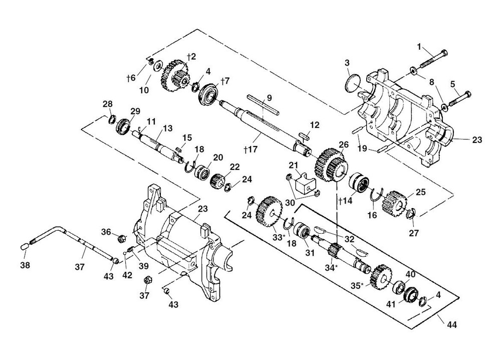 Gear Box Diagram and Parts List for 29863  Ridgid Pipe Tools