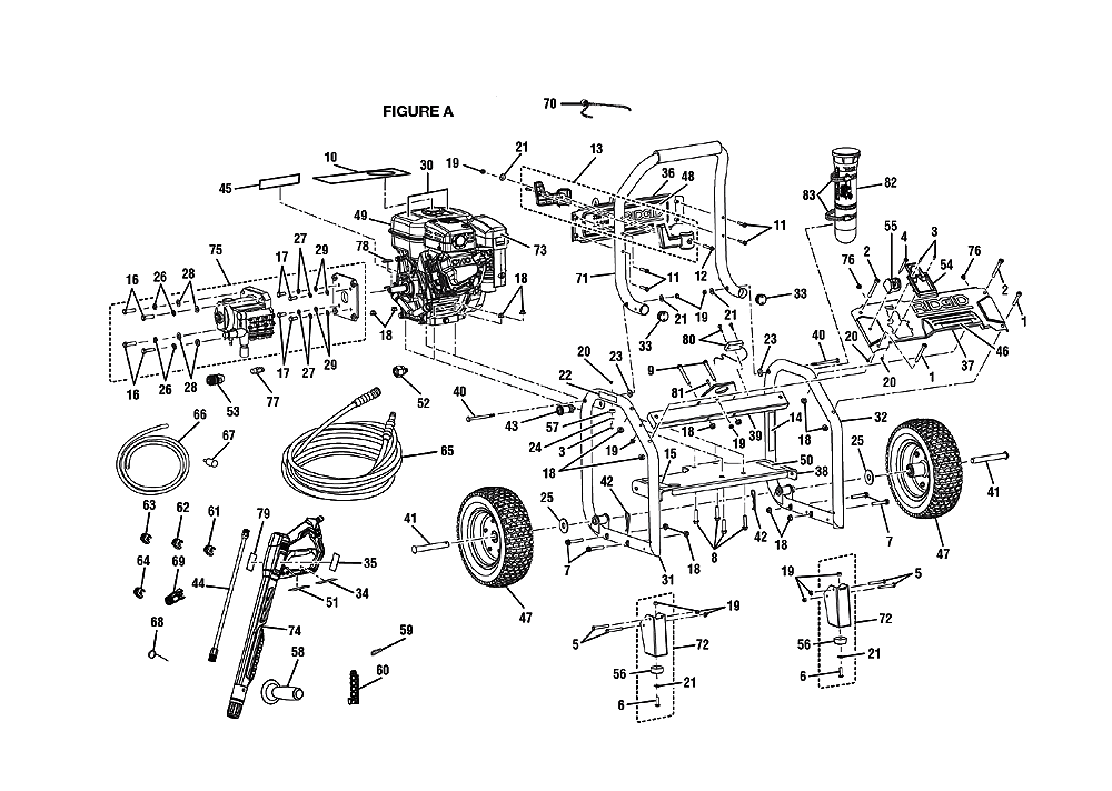Fig-0 Diagram and Parts List for RD80964TR  Ridgid Pressure Washer