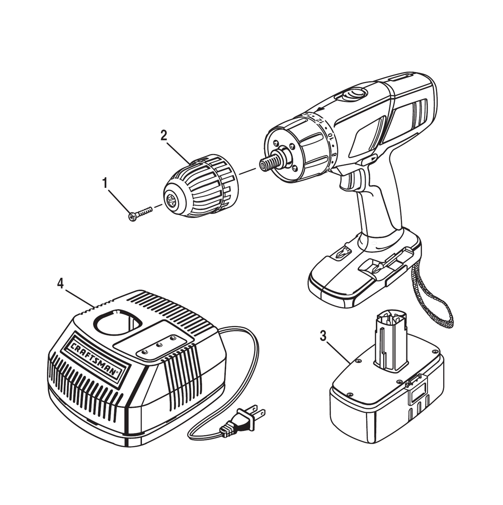 Fig-0 Diagram and Parts List for 97311345  Ridgid Cordless Drill