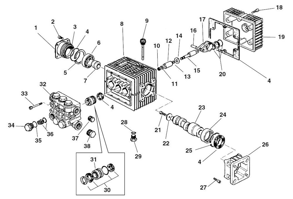Pump Assembly Diagram and Parts List for KJ-2200-C 63882 Ridgid Drain Cleaner
