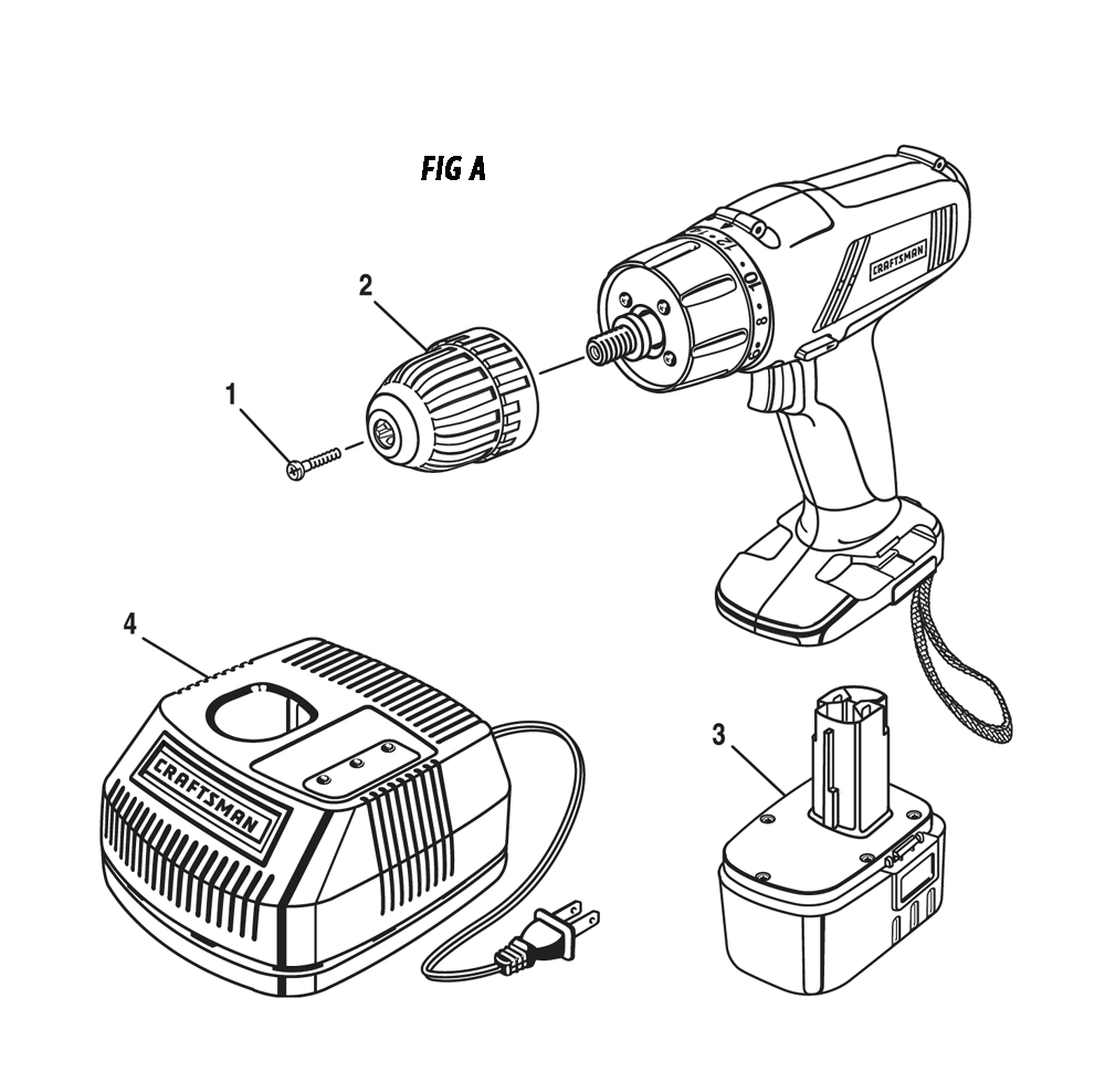 Fig-0 Diagram and Parts List for 973227010  Ridgid Cordless Drill