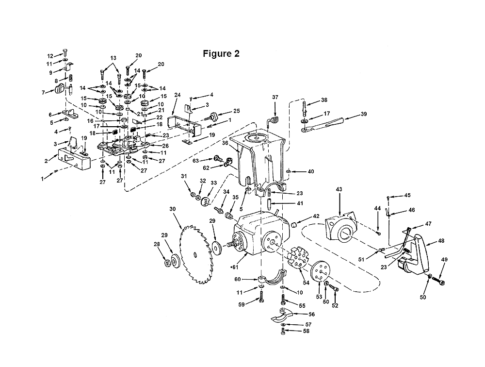 Fig-5 Diagram and Parts List for RS1000LS  Ridgid Saw