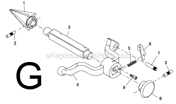 Page G Diagram and Parts List for 535-A  Ridgid Pipe Tools