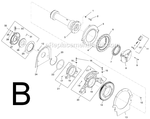 Page B Diagram and Parts List for 535-MANUAL  Ridgid Pipe Tools
