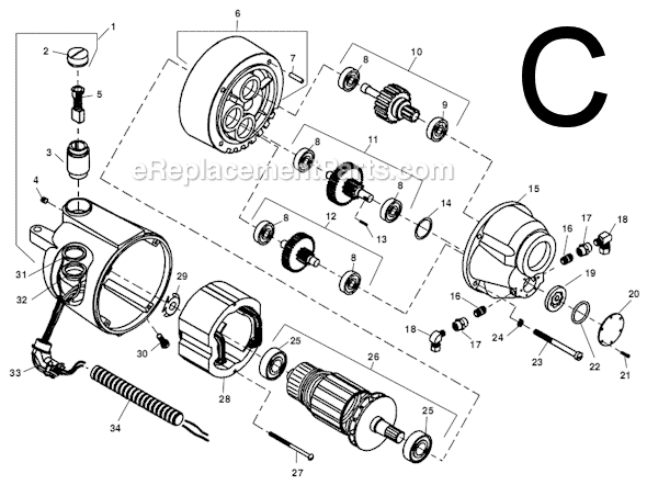 Page C Diagram and Parts List for 535-MANUAL  Ridgid Pipe Tools