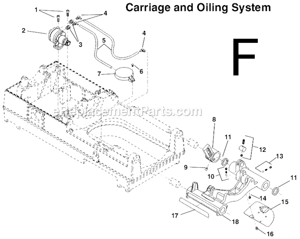 Page F Diagram and Parts List for 535 Early Style Ridgid Pipe Tools