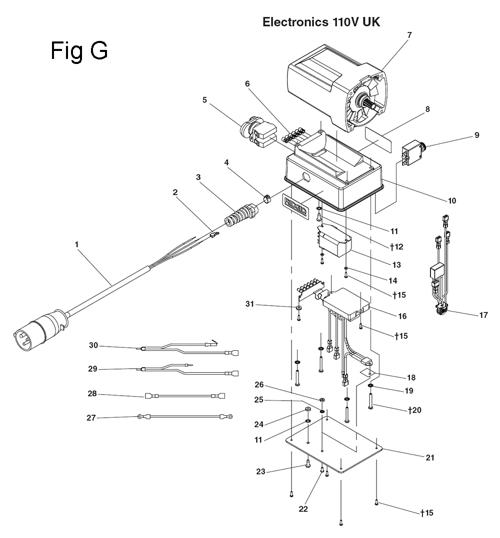 Fig-7 Diagram and Parts List for B-500  Ridgid Pipe Tools