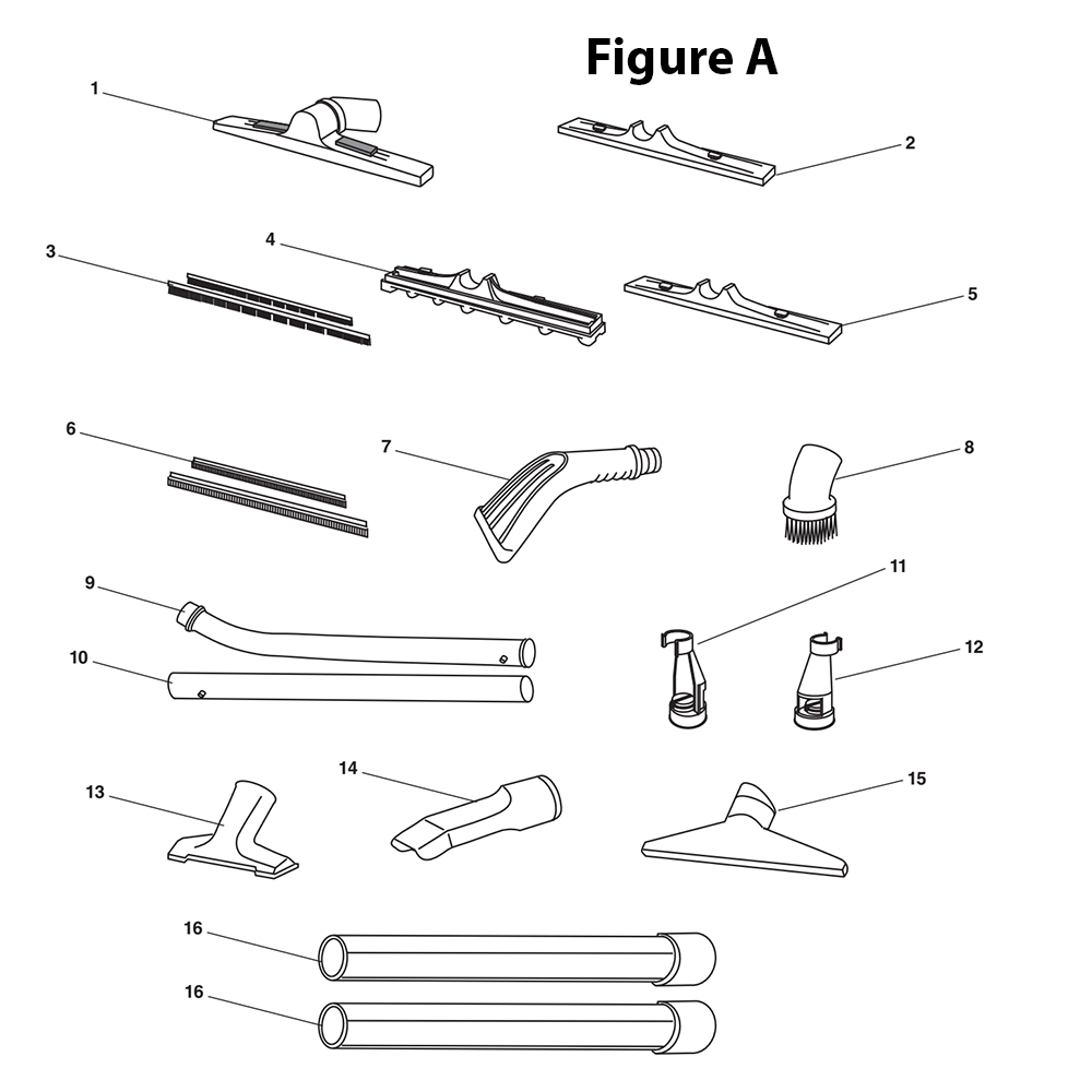 Fig-1 Diagram and Parts List for 1650RV  Ridgid Utility Vacuum
