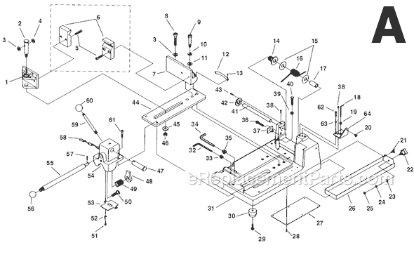 Page A Diagram and Parts List for 614  Ridgid Circular Saw