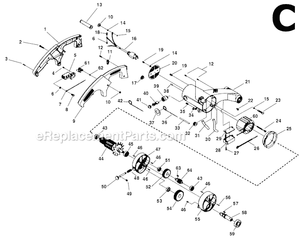 Page C Diagram and Parts List for 614  Ridgid Circular Saw
