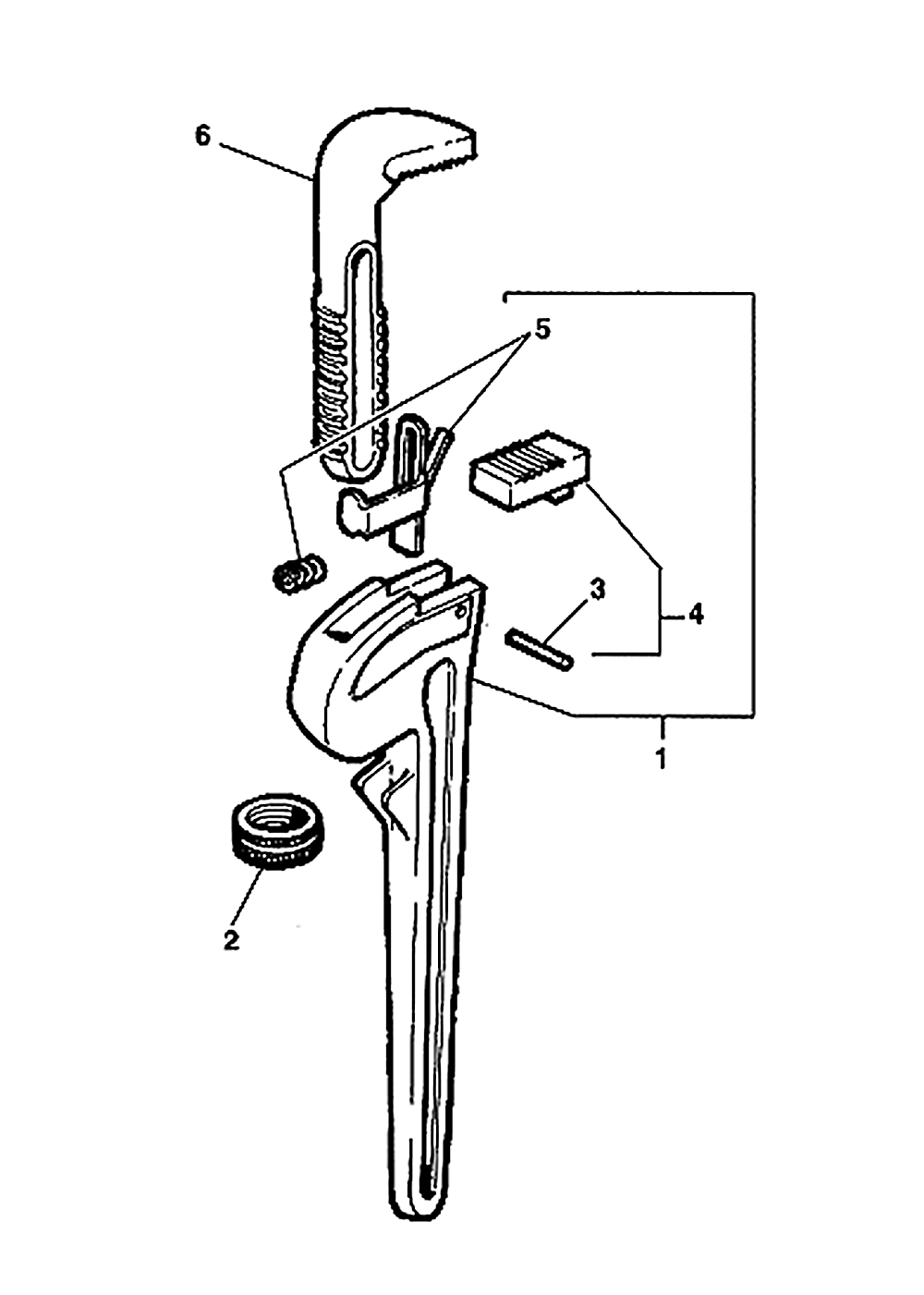 Fig-0 Diagram and Parts List for 24- Type-2 Ridgid Wrench