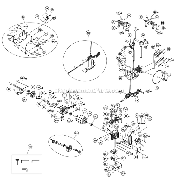 Page B Diagram and Parts List for R4560  Ridgid Table Saw