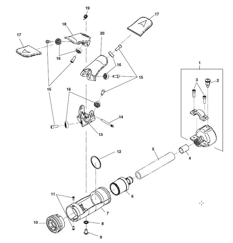 Guide Hose Assembly Diagram and Parts List for K-40AF 71732 Ridgid Drain Cleaner