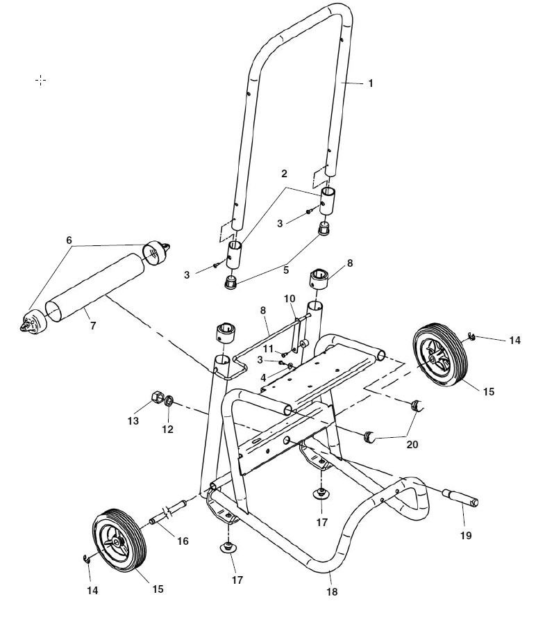 Frame Assembly Diagram and Parts List for K-400 W (C-32 IW)(27028) Ridgid Drain Cleaner