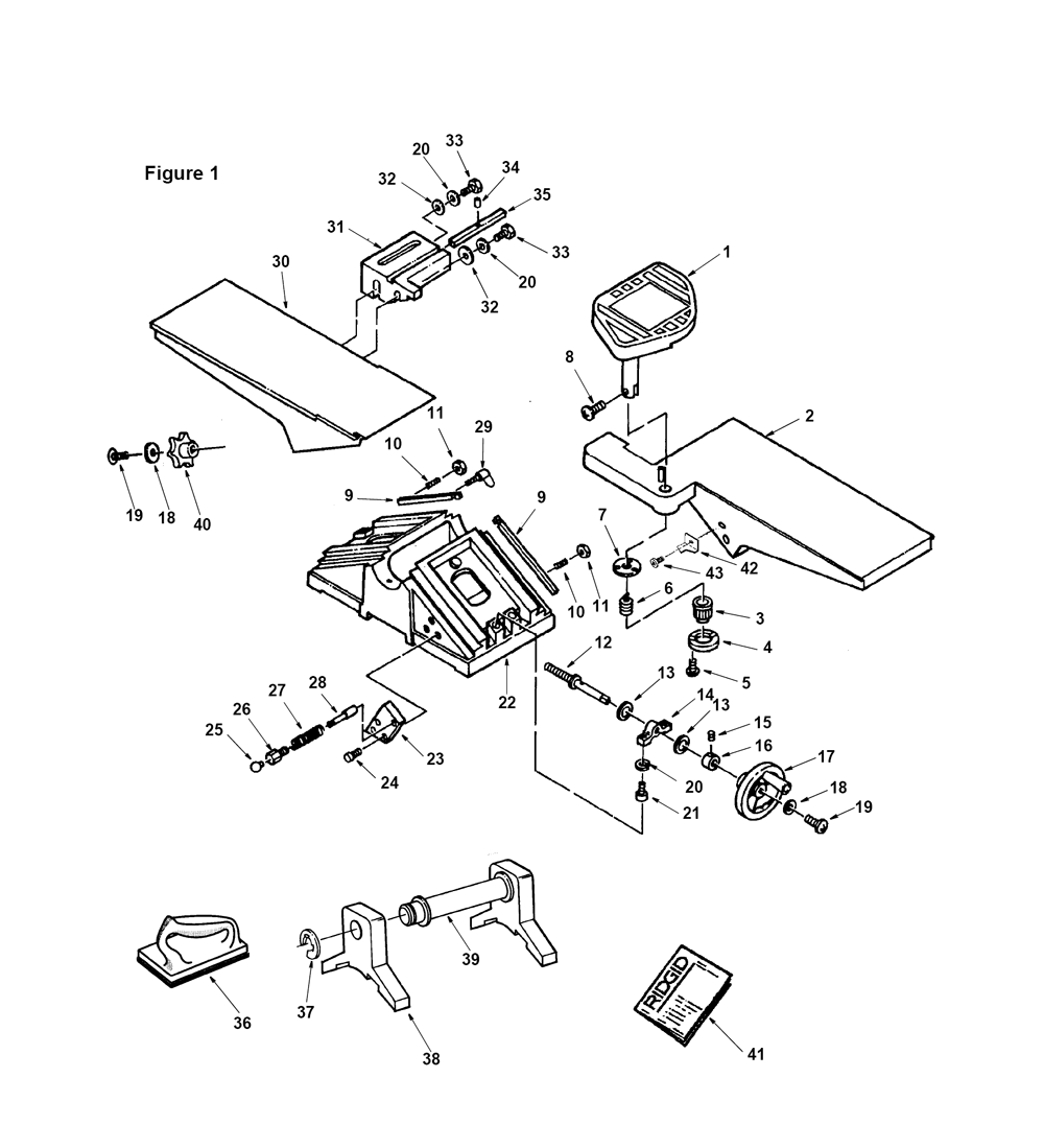 Fig-0 Diagram and Parts List for JP0600  Ridgid Planer Jointer