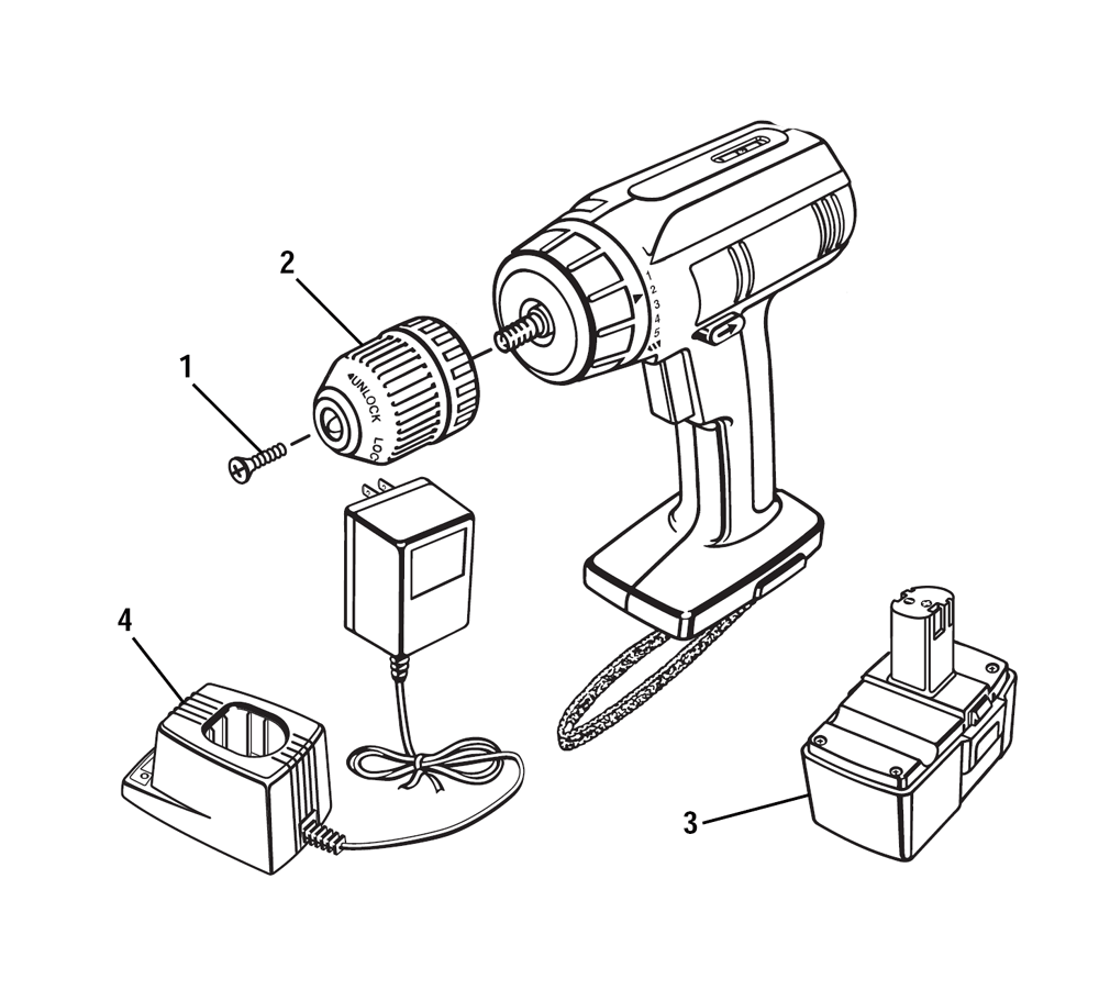 Fig-0 Diagram and Parts List for 973111330  Ridgid Cordless Drill