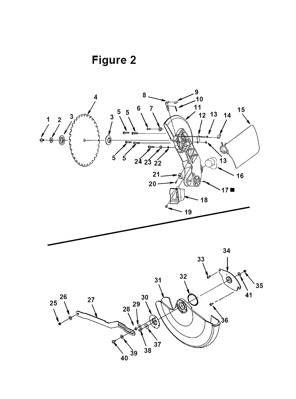Fig-1 Diagram and Parts List for MS1250LS  Ridgid Saw