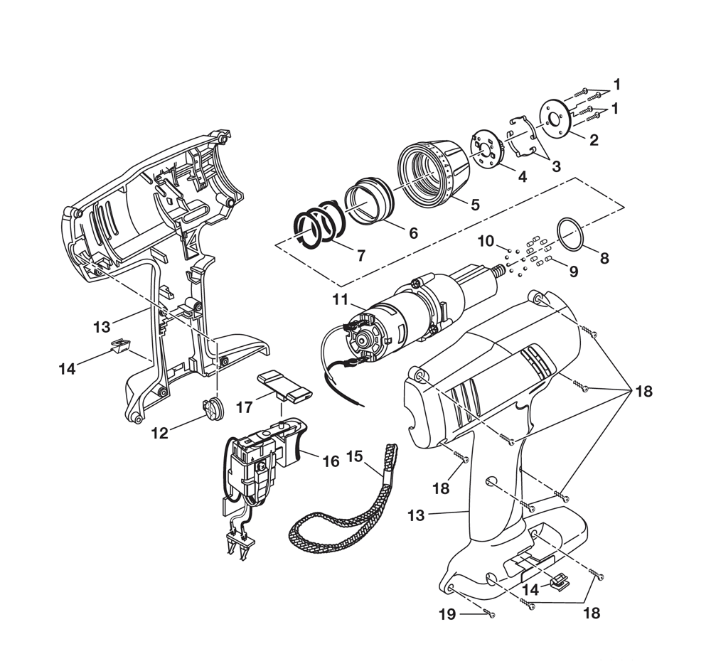 Fig-0 Diagram and Parts List for 973225370  Ridgid Cordless Drill
